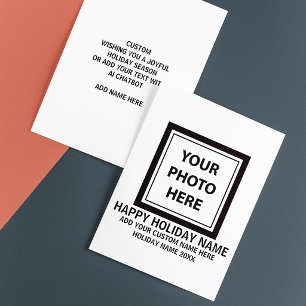 Ladda upp bildfoto & lägg till text – Anpassa enke Julkort