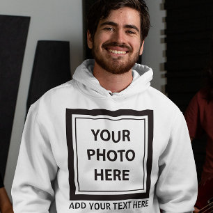 Ladda upp bildfoto & lägg till text – Anpassa Hoodie