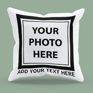Ladda upp bildfoto & lägg till text – Anpassa Kudde