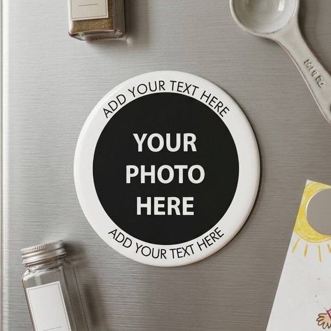 Ladda upp bildfoto & lägg till text – Anpassa Magnet (Skapare uppladdad)