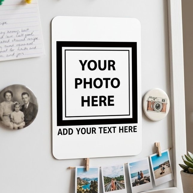 Ladda upp bildfoto & lägg till text – Anpassa Magnet (Skapare uppladdad)