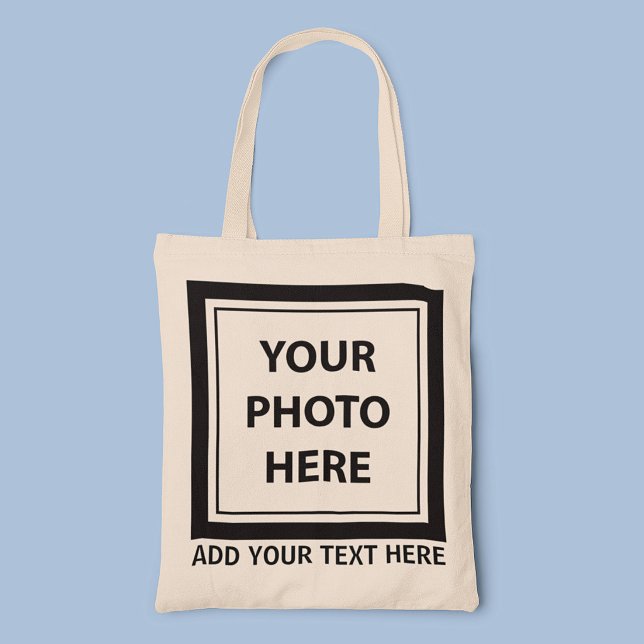 Ladda upp bildfoto & lägg till text – Anpassa Tygkasse (Skapare uppladdad)
