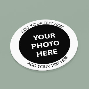 Ladda upp bildfoto & lägg till text – Anpassa Underlägg Papper Rund