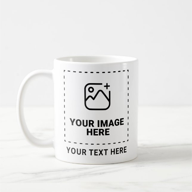 Ladda upp din bild och text kaffemugg (Vänster)