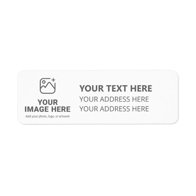 Ladda upp din bild och text returadress etikett (Framsidan)