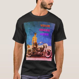 Ladda upp din egen bild eller Photo Vivid Black T- T Shirt