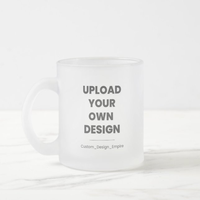 Ladda upp din egen design här | Anpassad mall Frostad Glasmugg (Vänster)