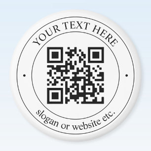 Ladda upp din egen QR-kod & anpassningsbar text Magnet