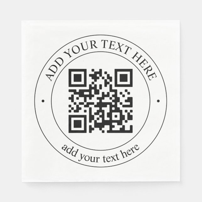 Ladda upp din egen QR-kod & anpassningsbar text Pappersservett (Framsidan)