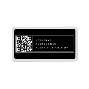 Ladda upp din egen QR-Returadress Black Grått Adressetikett