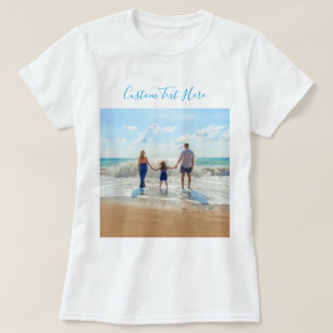 Ladda upp din foto T-shirt present Personlig text