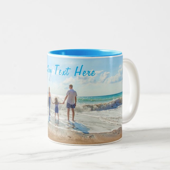 Ladda upp din fotokaffe kopp present Addera text n (Framsida höger)