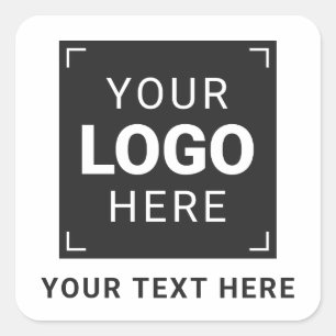 Ladda upp din logotyp och anpassat meddelande fyrkantigt klistermärke