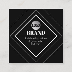 Ladda upp din logotyp och anpassningsbar textdesig fyrkantigt visitkort