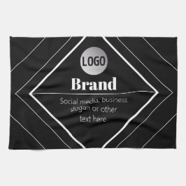 Ladda upp din logotyp och anpassningsbar textdesig kökshandduk