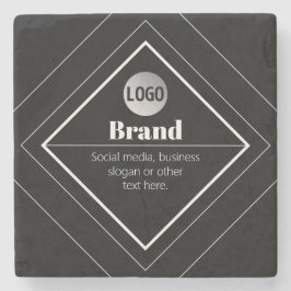 Ladda upp din logotyp och anpassningsbar textdesig stenunderlägg