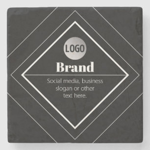Ladda upp din logotyp och anpassningsbar textdesig stenunderlägg