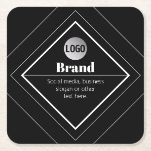 Ladda upp din logotyp och anpassningsbar textdesig underlägg papper kvadrat