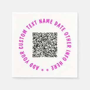 Ladda upp din QR-kod Lägg till text Servetter Exem