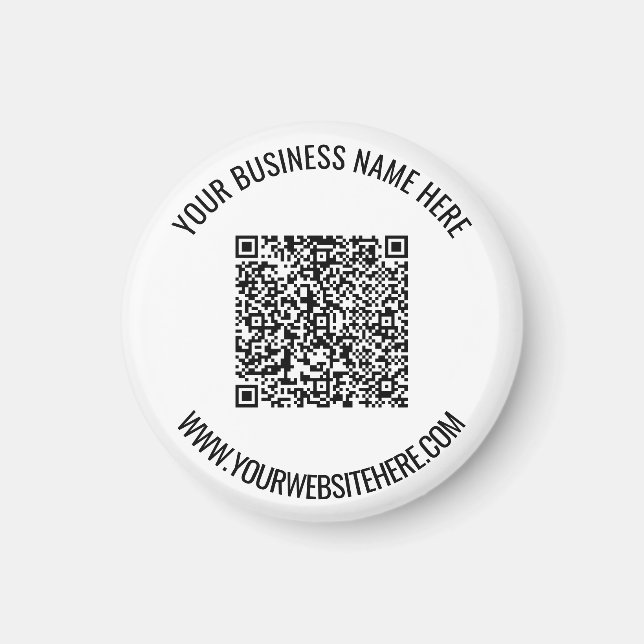 Ladda upp din QR-kod och anpassad text Magnetprese Magnet (Framsidan)