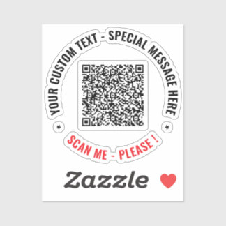Ladda upp din QR-koddekal med anpassad text Klistermärken