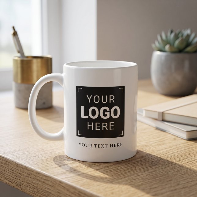 Ladda upp din varumärkeslogotyp kaffemugg (Skapare uppladdad)