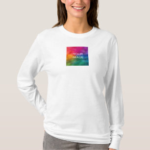 Ladda Upp Ditt Eget Foto till Dubbelsidig Kvinnors T Shirt