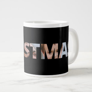 Ladda upp ditt foto i den svarta textjulen jumbo mugg