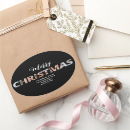 Ladda upp ditt foto i textjul ovalt klistermärke