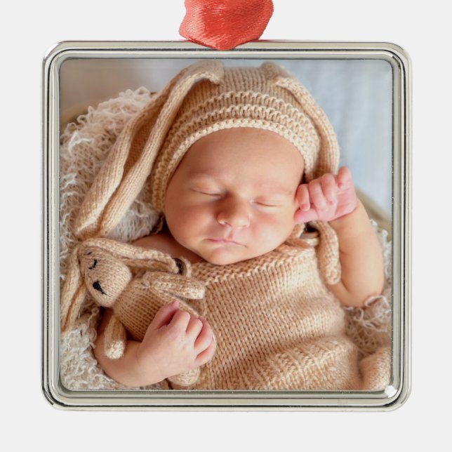 Ladda upp ditt foto julgransprydnad metall (Framsidan)