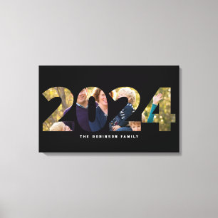 Ladda upp ditt foto med nyårsnummer 2024 canvastryck