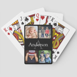 Ladda upp ditt foto namn och monogram casinokort