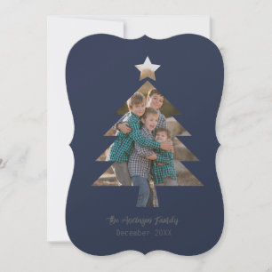 Ladda upp familjen Bild i en Julgran-form Inbjudningar