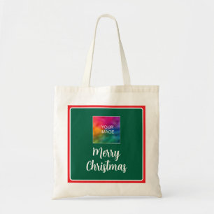 Ladda upp foto eller logotyp God Jul Typografi Tygkasse