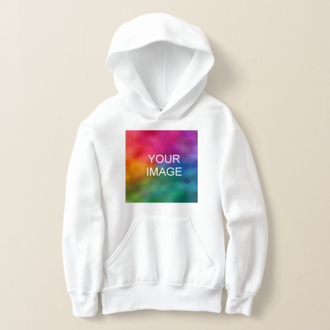 Ladda upp foto främre tryckmall pojkar barn vit t shirt (Laydown)