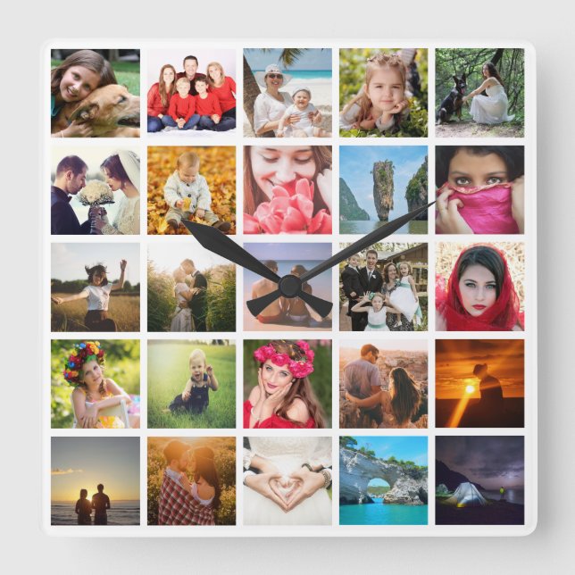 Ladda upp foto fyrkantig klocka (Framsida)