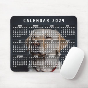 Ladda upp foto-musknapp för kalender 2024 musmatta