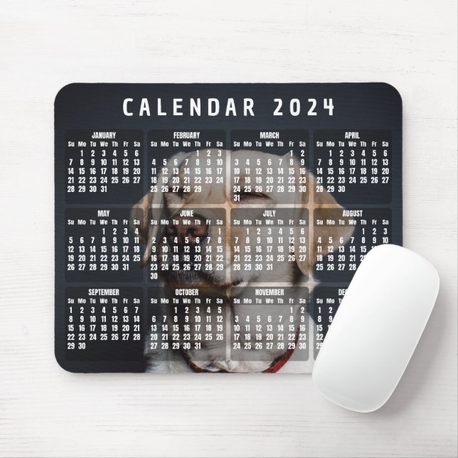 Ladda upp foto-musknapp för kalender 2024 musmatta (Med mus)