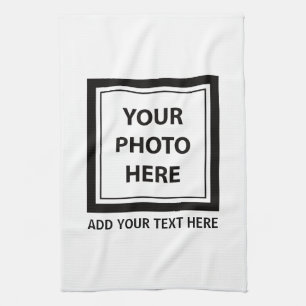 Ladda upp foto och lägg till Bild-text - Anpassa Kökshandduk