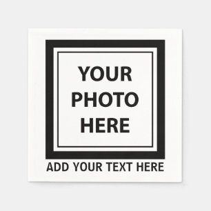 Ladda upp foto och lägg till Bild-text - Anpassa Pappersservett