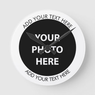 Ladda upp foto och lägg till Bild-text - Anpassa Rund Klocka