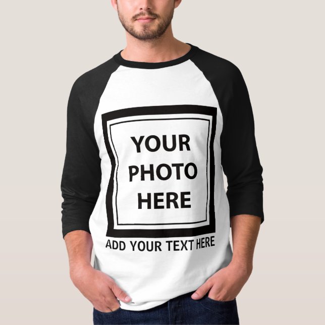Ladda upp foto och lägg till Bild-text - Anpassa T Shirt (Framsida)