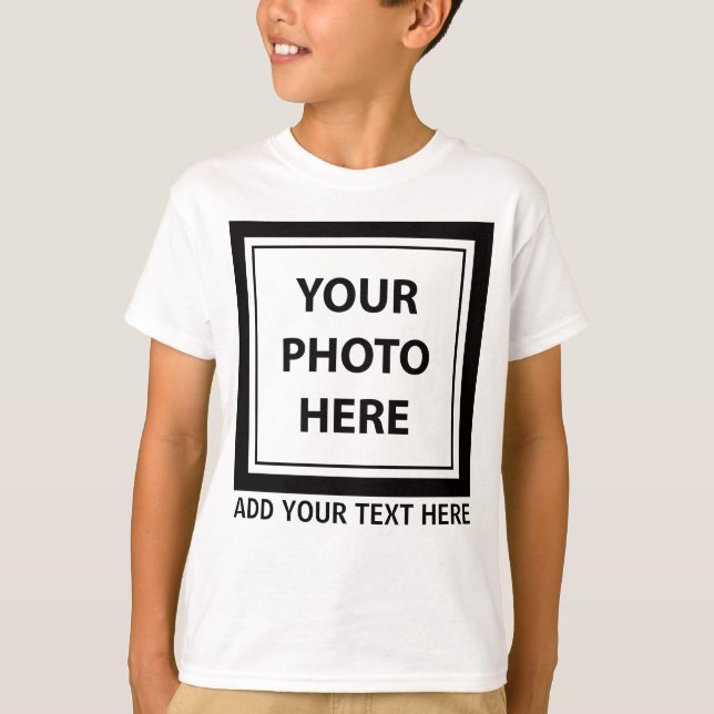 Ladda upp foto och lägg till Bild-text - Anpassa T Shirt (Framsida)