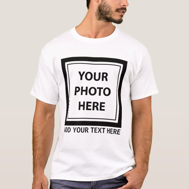 Ladda upp foto och lägg till Bild-text - Anpassa T Shirt (Framsida)
