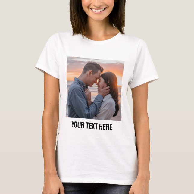 ladda upp foto och Personlig för Anpassningsbar fr T Shirt (Framsida)