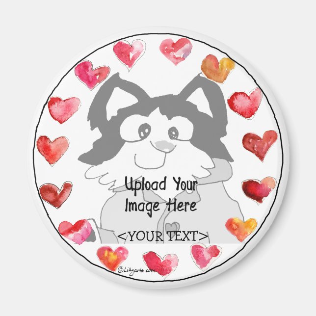 Ladda upp foto Tecknad Hearearts Personlig Magnets Magnet (Framsidan)