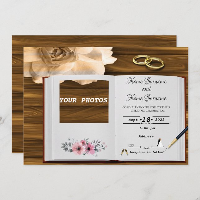 Ladda upp foton inbjudningar (Fram/baksida)