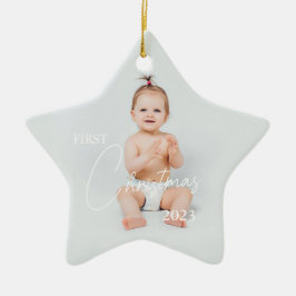 Ladda upp fotot första jul julgransprydnad keramik