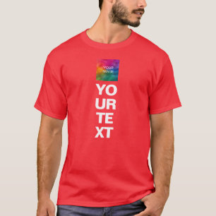 Ladda upp logotyp eller fotomall Mäns julröd T Shirt