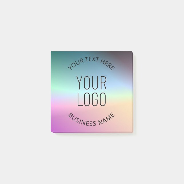 Ladda upp logotyp | Färgglada ändrande gradientfär Post-it Block (Framsida)